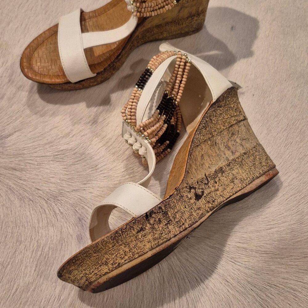 Womens Ankle Strap Open Toe Wedge Sandals High Heels